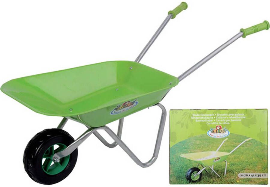 Esschert Design Kinderkruiwagen met metalen bak groen