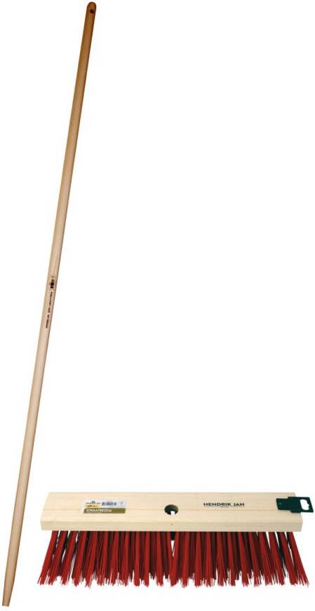 Hendrik Jan Straatbezem Harde Kunstvezel 41 Cm Steel 170 Cm