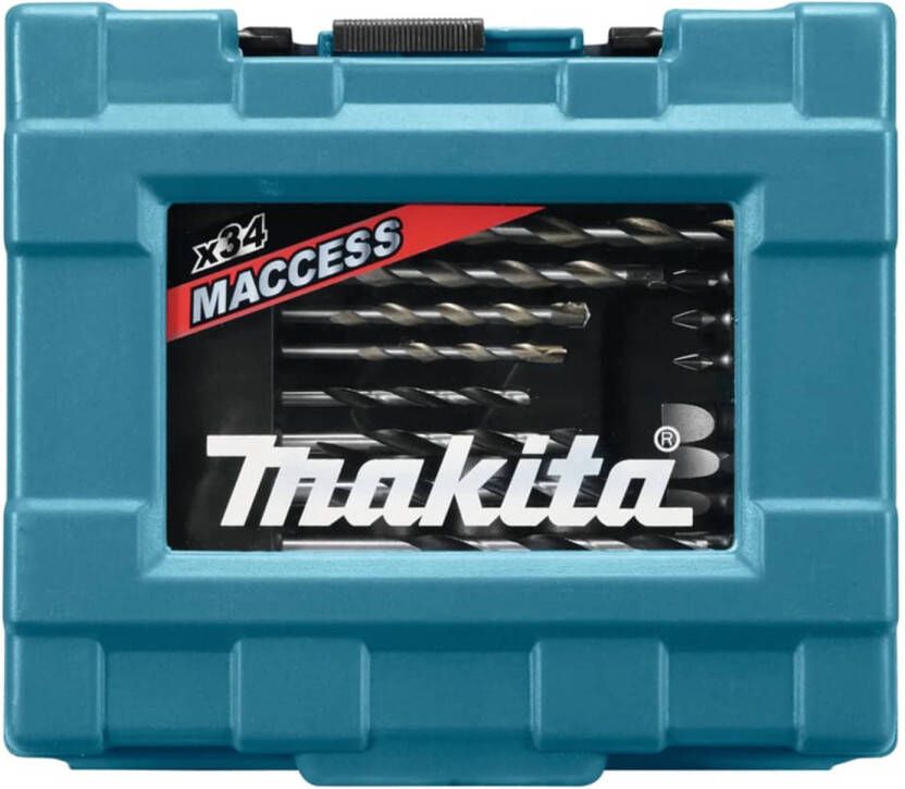 Makita 34 delige Boorcombinatieset Zilverkleurig
