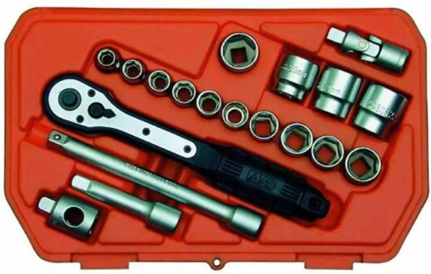 Skandia Dopsleutelset 3/8&apos, &apos, 19 delig 1041831