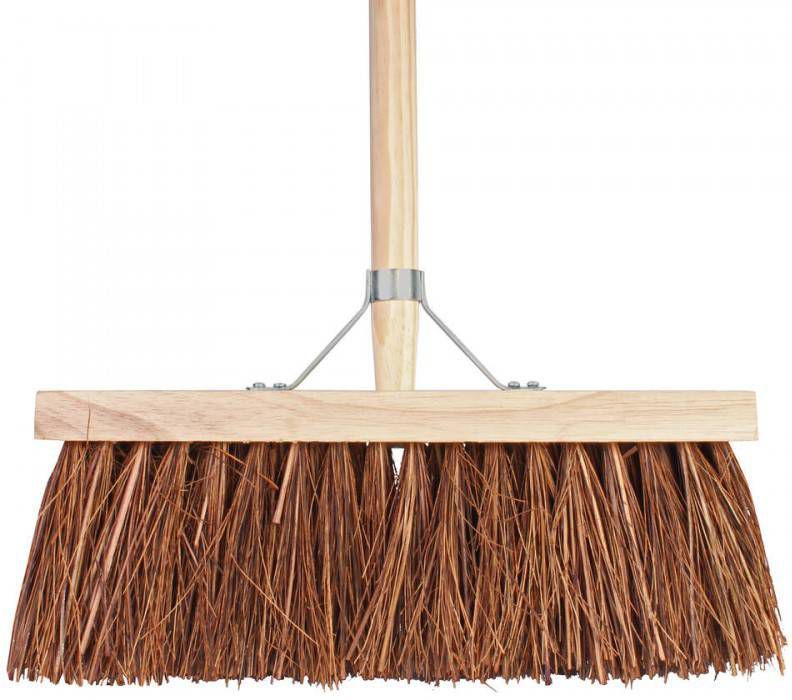 Talen Tools Harde bezem 41 cm met beugel en houten steel 140 cm