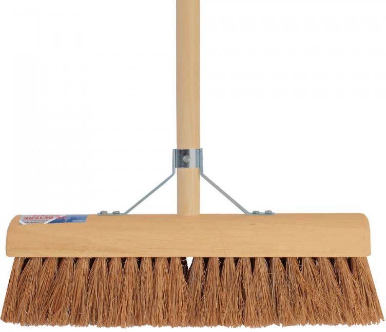 Talen Tools Zachte bezem van kokosvezel 30 cm met houten steel 150 cm