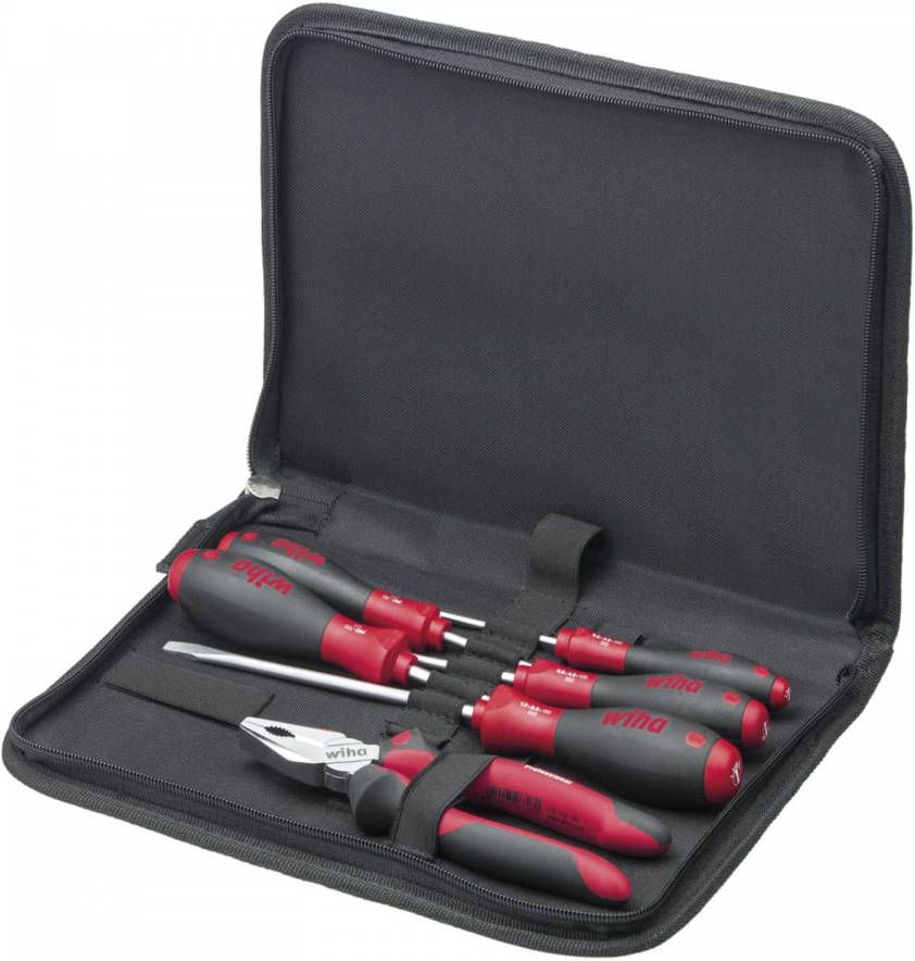 Wiha 7 delige Gereedschapsset met tas en combinatietang