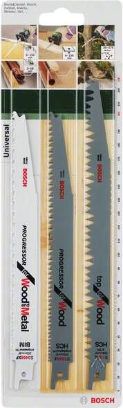 Bosch 3 delige Reciprozaagbladenset(hout en metaal )