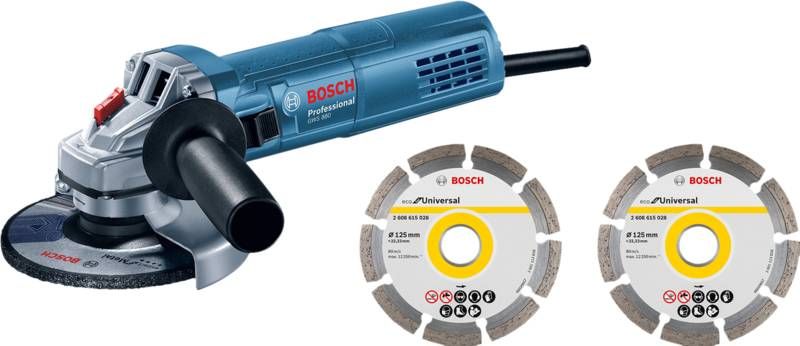Bosch Professional GWS 880 + 2x diamantschijf