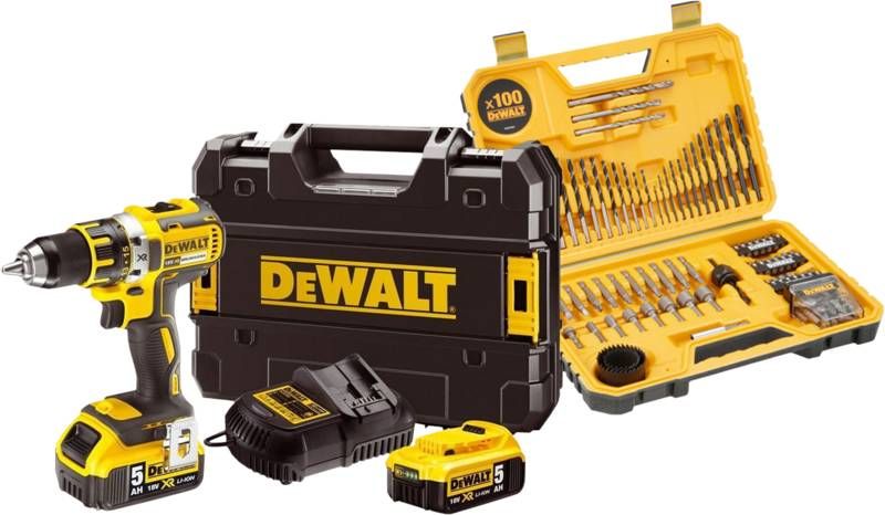 DeWalt DCD791P2 QW + 100 delige boren en bitset