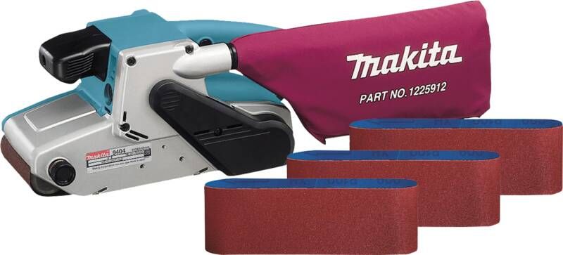 Makita 9404 Bandschuurmachine + schuurbanden(3x )