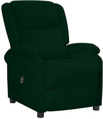 vidaXL Fauteuil verstelbaar elektrisch fluweel donkergroen
