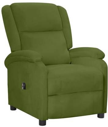 vidaXL Fauteuil verstelbaar elektrisch fluweel lichtgroen