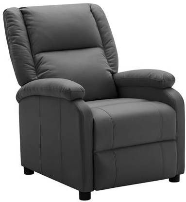 vidaXL Fauteuil verstelbaar elektrisch kunstleer antracietkleurig