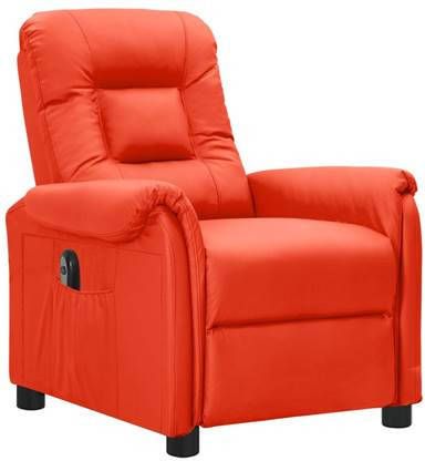 vidaXL Fauteuil verstelbaar elektrisch kunstleer rood