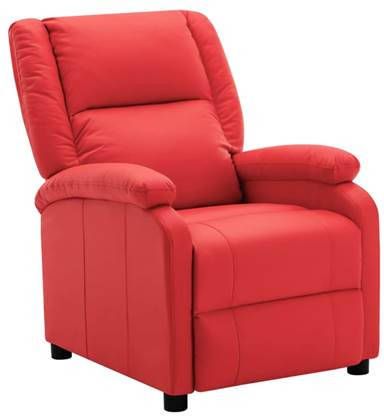vidaXL Fauteuil verstelbaar elektrisch kunstleer rood