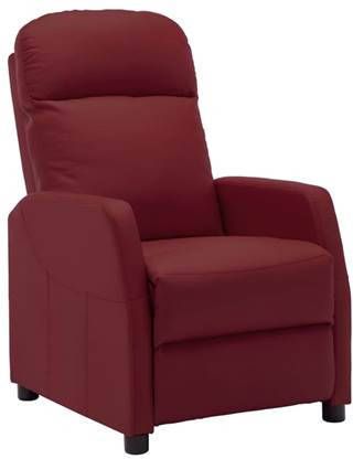 vidaXL Fauteuil verstelbaar elektrisch kunstleer wijnrood