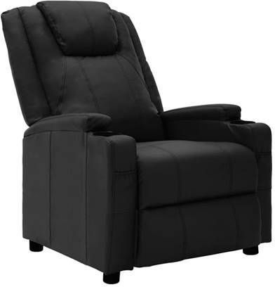 vidaXL Fauteuil verstelbaar elektrisch kunstleer zwart