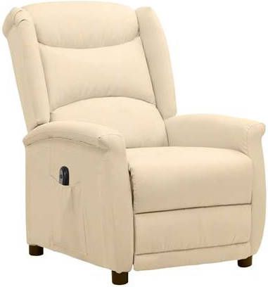 VIDAXL Fauteuil verstelbaar elektrisch stof crè, mekleurig