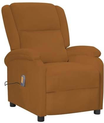 vidaXL Massagestoel verstelbaar elektrisch fluweel bruin