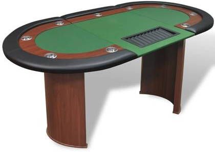 vidaXL Pokertafel voor 10 personen met dealervak en fichebak groen