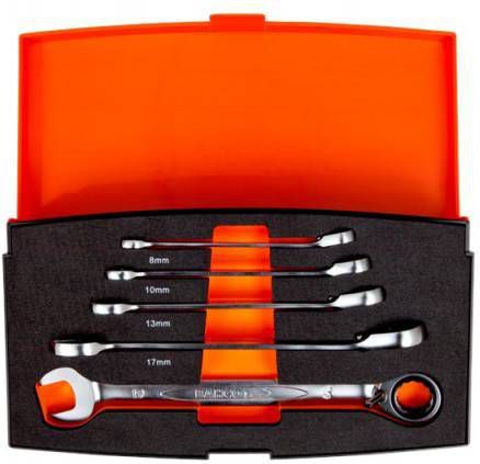 Bahco 1RM/S5 5 delige Steek -/ringratelsleutelset 8 19mm