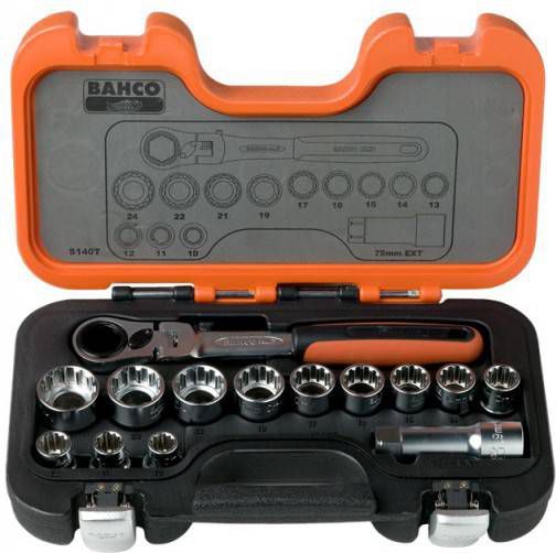BAHCO Doorsteek dopsleutelset 14 delig S140T