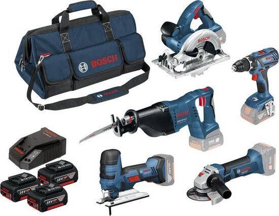 Bosch 5 Toolkit 18V Li ion accu 5 delige combiset(3x 4.0Ah accu)in tas