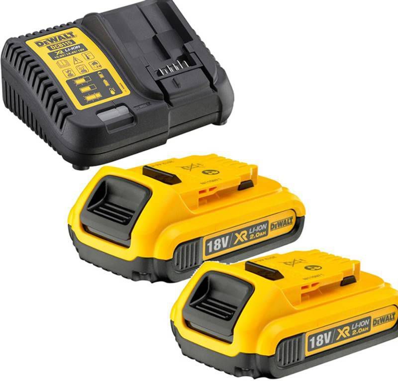 DeWALT DCB115D2 18V Li Ion accu starterset(2x 2.0Ah)+ lader