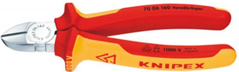 Knipex Zijsnijtang verchroomd geïsoleerd, 125mm_70 06 125