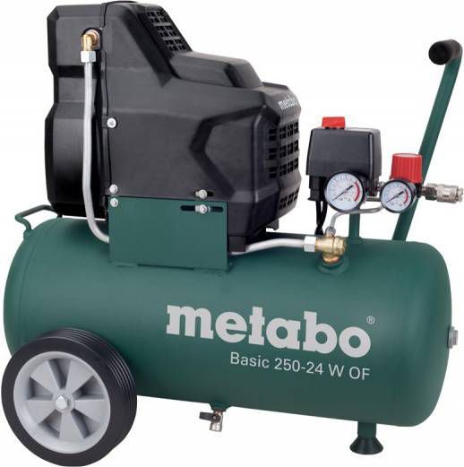 Metabo Basic 250 24 W OF olievrij compressor 1500W 8 bar 24L 100 l/min