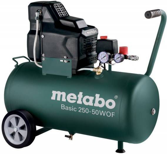 Metabo Basic 250 50 W OF Compressor 1500W olievrij 8 bar 50L 100 l/min