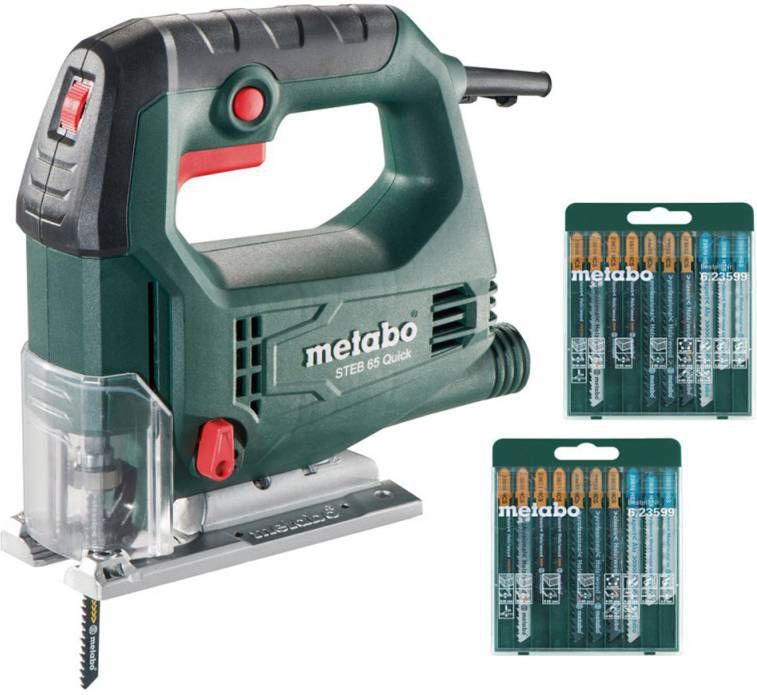 Metabo STEB 65 QUICK SET Decoupeerzaag incl. 20 zaagbladen in koffer 450W D greep variabel
