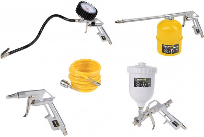 Powerplus POWAIR0020 5 delige Pneumatische Gereedschapsset