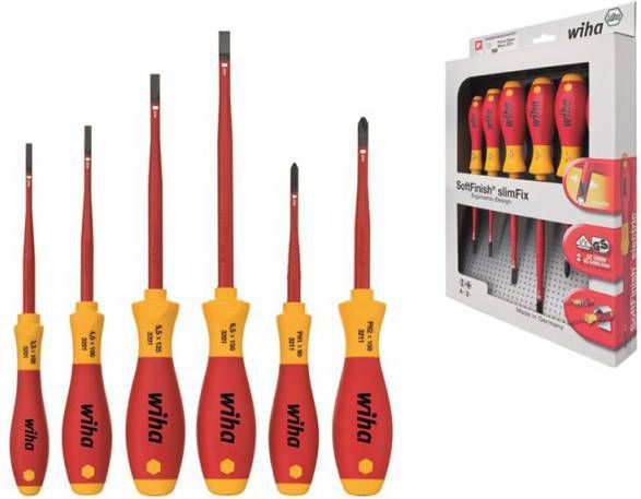 Wiha 3201 K6 6 delige SoftFinish slimFix VDE Schroevendraaierset