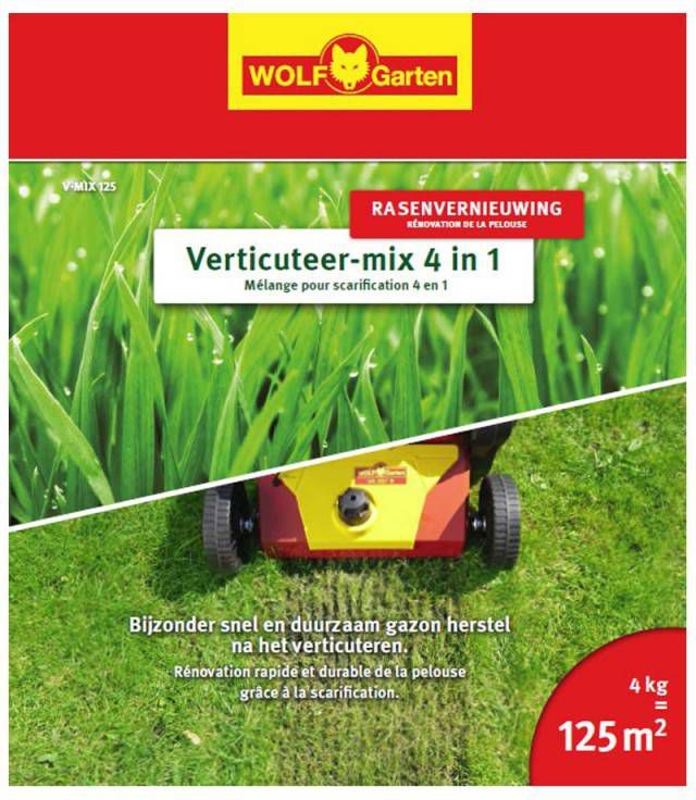 Wolf-Garten Wolf garten Meststof Voor Gazon Verticuteermix 4 in 1 V mix 125