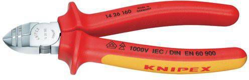 Knipex VDE geteste, tot 1000 V inzetbare, geïsoleerde afstrip snijtang