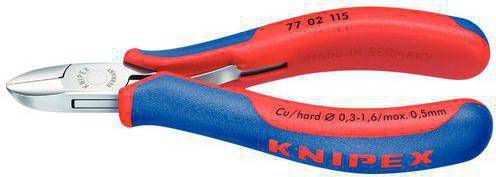 Knipex Kniptang voor elektronica Ronde kop zonder afschuining Diagonaal, vlak