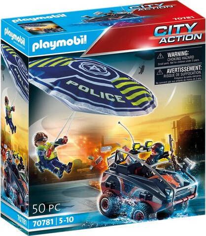 Playmobil ® Constructie speelset Politie parachute achtervolging van het amfibievoertuig(70781)Gemaakt in Europa(80 stuks )