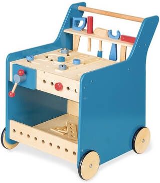 Pinolino ® Speelgoedwerkbank Kalle, blauw met 4 rollen