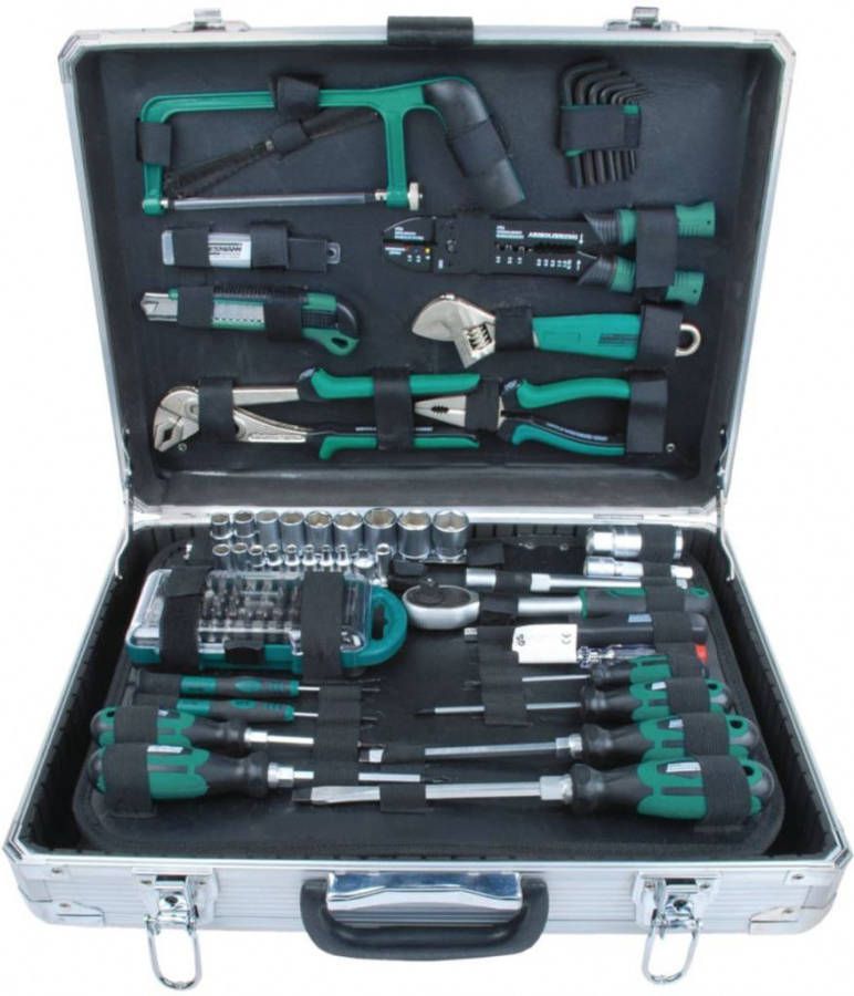 Brüder Mannesmann Werkzeuge Gereedschapsset Aluminium gereedschapskoffer(set, 124 stuks )