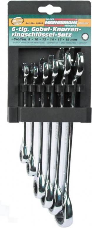 Brüder Mannesmann 19826 6 delige Steek -/ringratelsleutelset 8 19mm