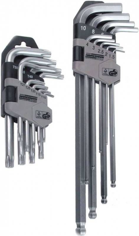 Brüder Mannesmann BM18170 18 delige Stiftsleutelset Torx/Inbus T10 50