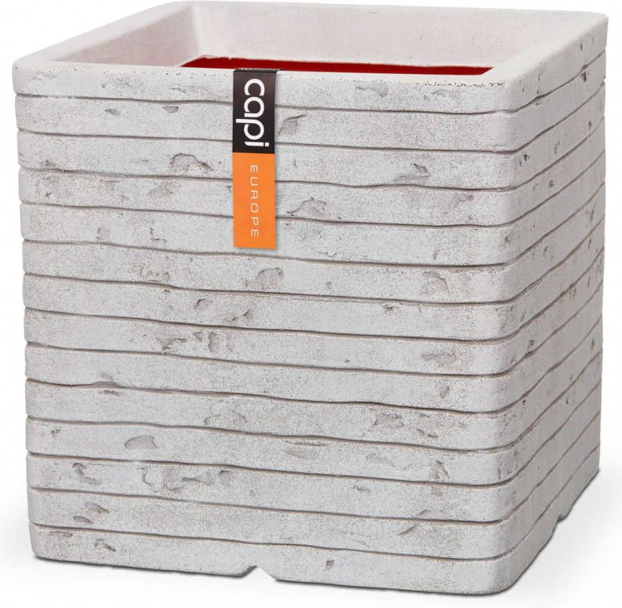 Capi europe Capi Nature Row NL 30x30x30cm vierkante plantenbak ivoor