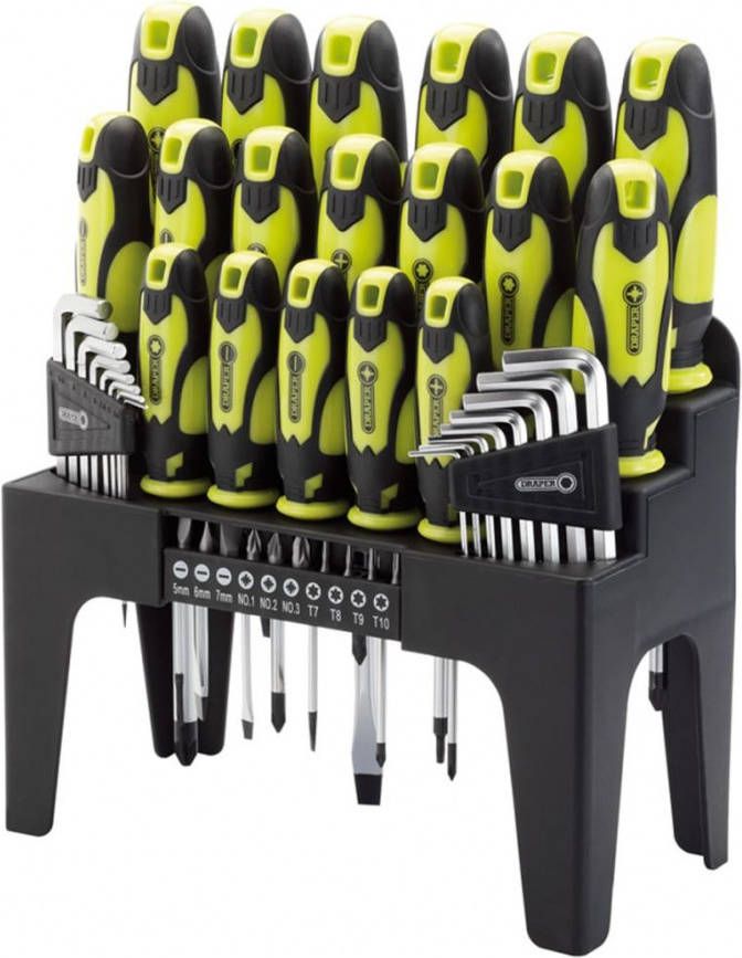 Draper Tools Schroevendraaier, inbus en bit set 44 delig groen 78619