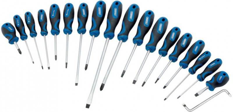 Draper Tools Schroevendraaier set 19 dlg blauw 09548