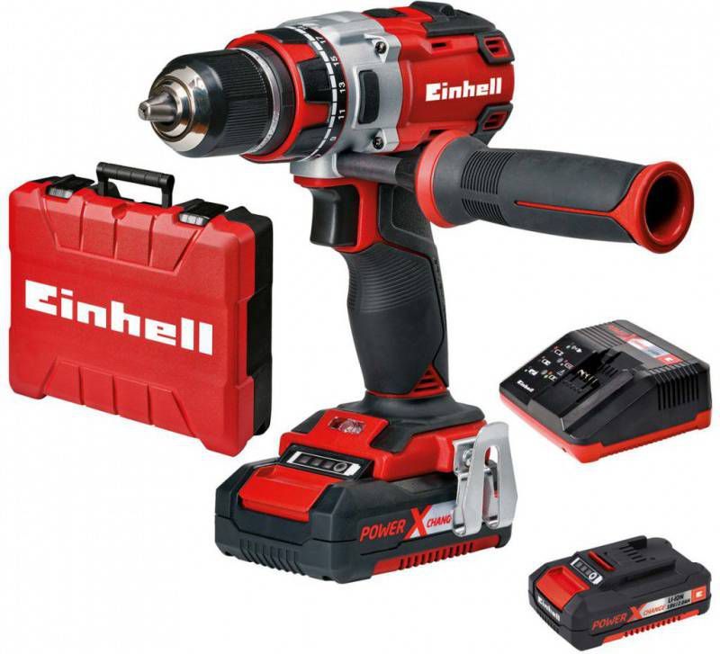Einhell TE-CD 18 Li KIT 18V Li-Ion accu boor-/schroefmachine set (2x 2.0Ah accu) koolborstelloos