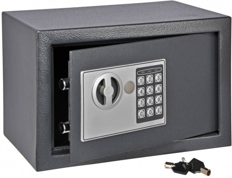 Huismerk Premium Kluis Met Elektrisch Slot Donkergrijs 31 x 20 x 20 cm