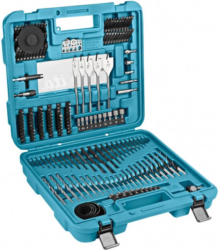 Makita 201 delige Boor en bitset zilverkleurig