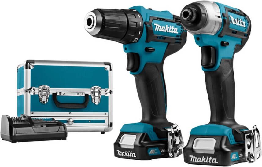Makita Combiset boor en schroevendraaier 12 V blauw en zwart