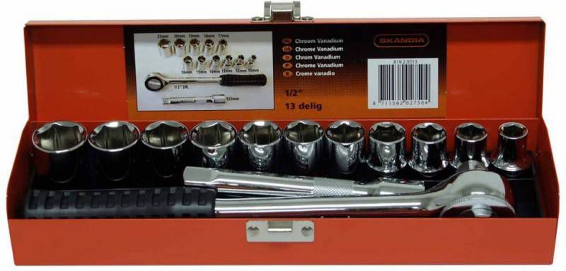 Skandia Dopsleutelset 1/2&apos, &apos, 13 delig 1041832