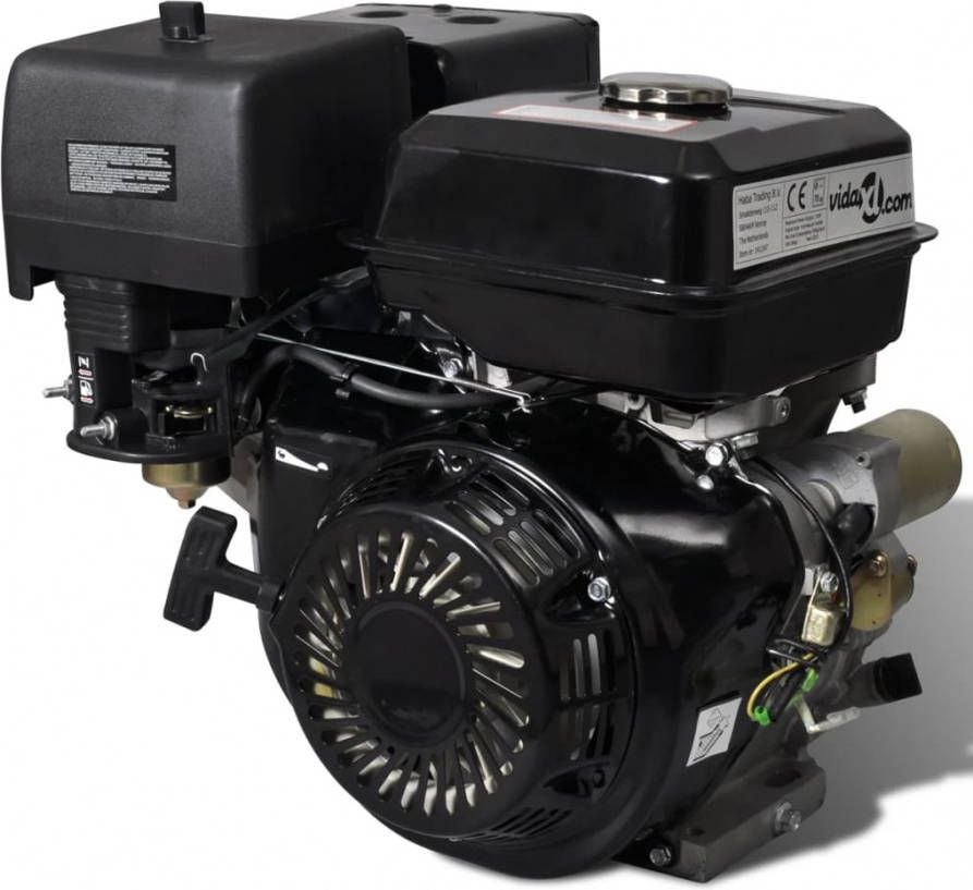 vidaXL Benzinemotor met elektrische start 15 pk 11 kW zwart