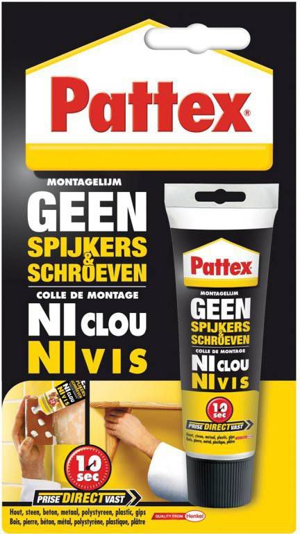 Pattex montagelijm Geen Spijkers & Schroeven, tube van 50 g, op blister